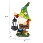 WOGOON Solar-Powered Garden Gnome with Lantern