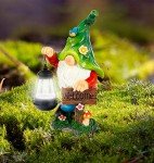 WOGOON Solar-Powered Garden Gnome with Lantern