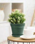 15-Pack 6-Inch Flower Pots with Saucers - Green