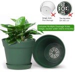 15-Pack 6-Inch Flower Pots with Saucers - Green