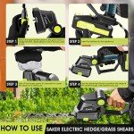 20V Cordless Hedge Trimmer with Batteries and Charger