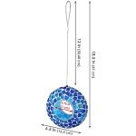 Blue Mosaic 6-Inch Glass Hanging Bird Feeder