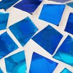 Blue Mosaic 6-Inch Glass Hanging Bird Feeder