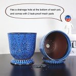 Beaded Ceramic Planter Set of 2 - 6 Inch
