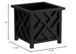Lattice Design Planter Box - 14.75-Inch Square