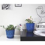 Beaded Ceramic Planter Set of 2 - 6 Inch