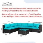 Shintenchi 7-Piece Outdoor Patio Sectional Sofa Set