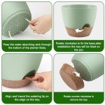 Self-Watering Plant Pots Set of 5 Green