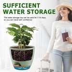 Self-Watering Plant Pots Set of 5 Green