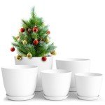 Modern Indoor Plastic Flower Pots - Set of 5