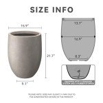 Kante 21.7" Weathered Concrete Tall Planter