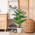 28" Artificial Monstera Plant in White Pot