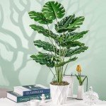 28" Artificial Monstera Plant in White Pot