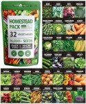 32 Heirloom Vegetable & Fruit Seed Collection
