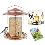 iBorn Hanging Metal Bird Feeder with Large Roof
