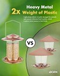 iBorn Hanging Metal Bird Feeder with Large Roof