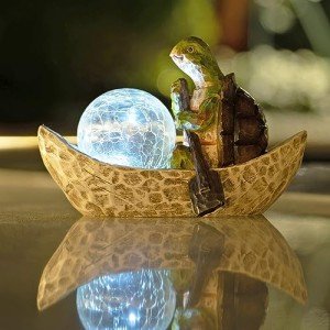 Solar Turtle Garden Statue and Decor Figurine