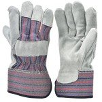 Cowhide Leather Palm Work Gloves - 5 Pairs