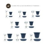 24-Inch Slate Blue Classic Round Planter Pot