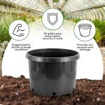 10 Gallon Plastic Planter Pots - 5 Pack