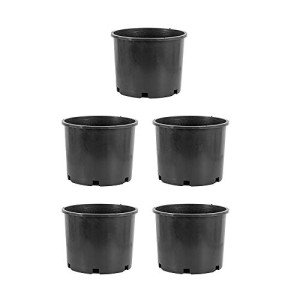 5 Gallon Wide Rim Garden Nursery Pots (Set of 5)
