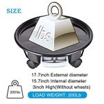 Heavy Duty 17.7" Rolling Plant Caddy with Wheels