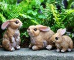 Bunny Garden Decorations - Set of 3 Statues