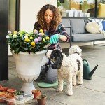 Beige Plastic Urn Planters - 22'' Tall, 2 Pack