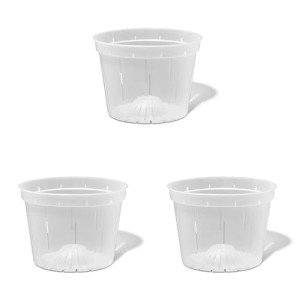 3-Pack 8-Inch Clear Orchid Pots with Drainage