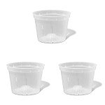 3-Pack 8-Inch Clear Orchid Pots with Drainage
