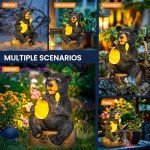 Cute Solar Bear Statue for Garden Decor