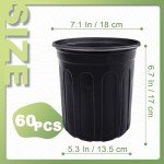 60 Pcs Flexible 1 Gallon Plant Nursery Pots