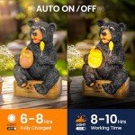 Cute Solar Bear Statue for Garden Decor