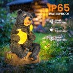 Cute Solar Bear Statue for Garden Decor
