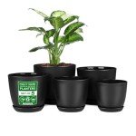 Stackable Plant Pots with Drainage Holes - 5 Pack