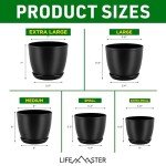 Stackable Plant Pots with Drainage Holes - 5 Pack