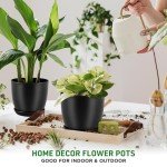 Stackable Plant Pots with Drainage Holes - 5 Pack