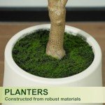 5FT Tall Faux Olive Tree with White Planter