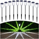 10 Pack Solar Pathway Lights for Garden Paths