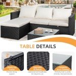 3-Piece Wicker Rattan Outdoor Patio Sofa Set