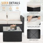 3-Piece Wicker Rattan Outdoor Patio Sofa Set