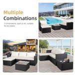 3-Piece Wicker Rattan Outdoor Patio Sofa Set