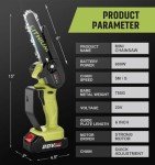 6-Inch Mini Cordless Electric Chainsaw with Batteries