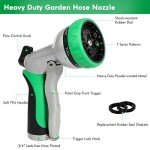 RESTMO Heavy Duty Garden Hose Nozzle with 7 Patterns