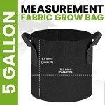 5 Gallon Grow Bags - 5 Pack for Plants