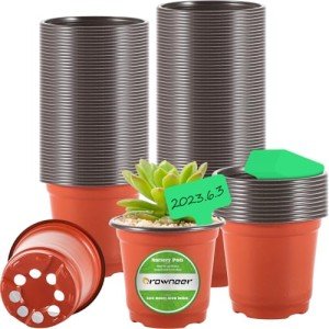 120 Plastic Nursery Pots with Labels for Plants