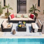 Devoko 7-Piece Outdoor Wicker Sofa Set