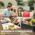 Devoko 7-Piece Outdoor Wicker Sofa Set