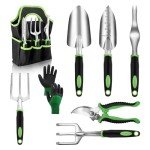 8-Piece Stainless Steel Gardening Tool Set with Tote