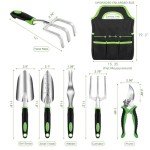 8-Piece Stainless Steel Gardening Tool Set with Tote